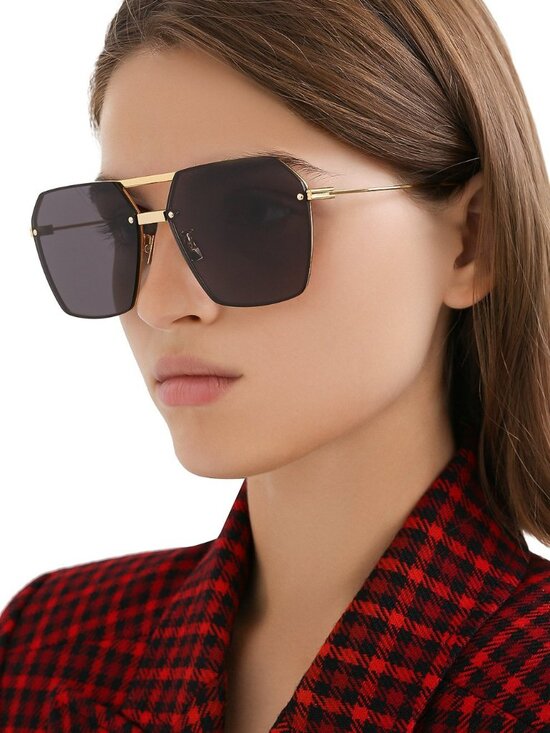 Bottega Veneta Women Sunglasses Gold Grey Pilot BV1045S 001 NEW AUTHENTIC main image 13